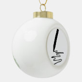 鉛筆スケッチシルエットスケッチ セラミックボールオーナメント (左)