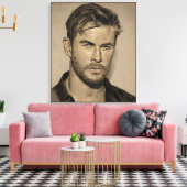 鉛筆スケッチスケッチ キャンバスプリント (インサイチュ (リビング))