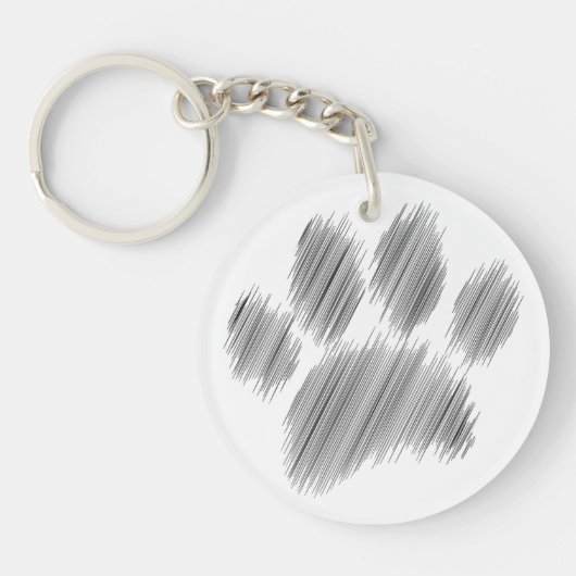 鉛筆スケッチドッグポーデジタルアート キーホルダー (正面)