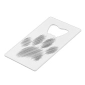 鉛筆スケッチドッグポーデジタルアート クレジットカード栓抜き (正面アングル)