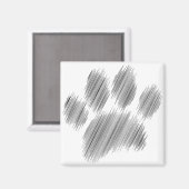 鉛筆スケッチドッグポーデジタルアート マグネット (正面/裏面)