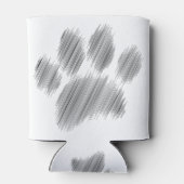 鉛筆スケッチドッグポーデジタルアート 缶クーラー (裏面)