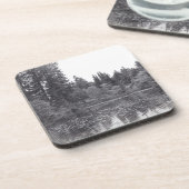 鉛筆スケッチ植物園、木、茂み コースター (左側)