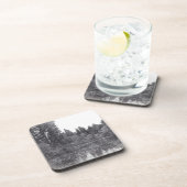 鉛筆スケッチ植物園、木、茂み コースター (右側)