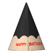 鉛筆チップグラフィック誕生日 パーティーハット (裏面)