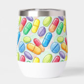 鉛筆パーソナライズされたピル薬局ワインタンブラー (背面)