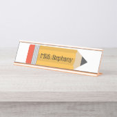 鉛筆パーソナライズされた先生名新学期 デスクネームプレート (正面)