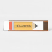 鉛筆パーソナライズされた先生名新学期 デスクネームプレート (正面)