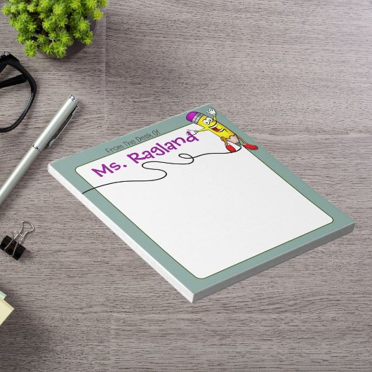 鉛筆パーソナライズされた落書き緑 ノートパッド