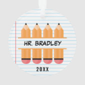 鉛筆パーソナライズされた鑑賞先生誕生日 オーナメント (裏面)