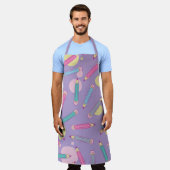 鉛筆パーティー | ラベンダーエプロン エプロン (着用した状態)