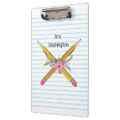 鉛筆フローラ先生ノート紙ストライプ クリップボード (左)