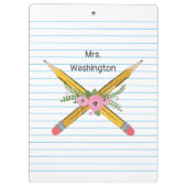 鉛筆フローラ先生ノート紙ストライプ クリップボード (裏面)