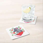 鉛筆マ描ウス スクエアペーパーコースター (インサイチュ)