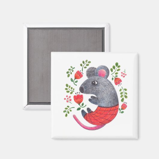 鉛筆マ描ウス マグネット (正面/裏面)