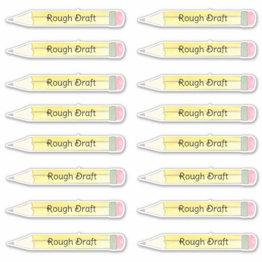 鉛筆ラフ荷車を引く シール (正面)