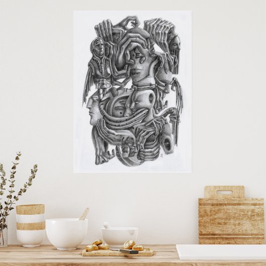 鉛筆像 ポスター (キッチン)