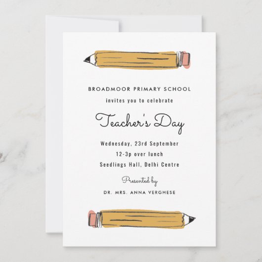 鉛筆先生の日 招待状 (正面)