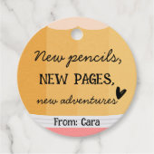 鉛筆先生スクールラウンドメッセージカード フェイバータグ (正面)