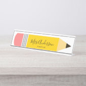 鉛筆先生学校教室 デスクネームプレート (正面)