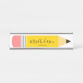 鉛筆先生学校教室 デスクネームプレート (正面)