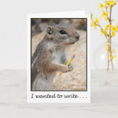 鉛筆入りのリス カード (黄色い花)