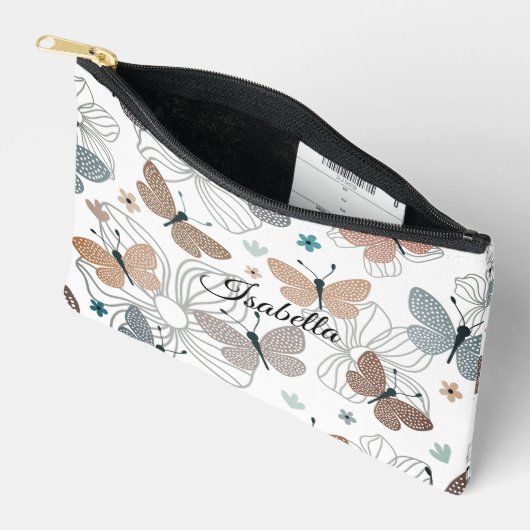 鉛筆化粧美しい蝶アクセサリーポーチ アクセサリーポーチ (見開き)