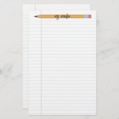 鉛筆及び紙パーソナライズされた先生文具 便箋 (正面/裏面)