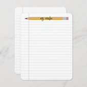 鉛筆及び紙パーソナライズされた先生 ノートカード (正面/裏面)