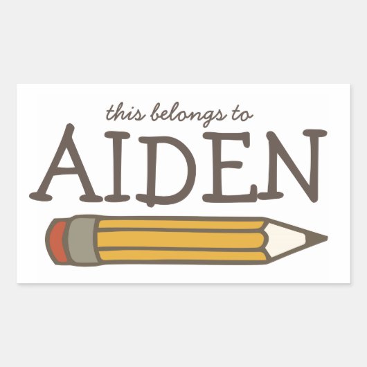 鉛筆名ラベル 長方形シール (正面)