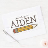 鉛筆名ラベル 長方形シール (封筒)