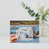 鉛筆対カメラ-人魚 ポストカード (スタンド正面)