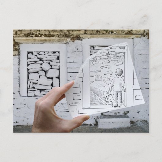 鉛筆対カメラ-子供の夢を見ること ポストカード (正面)
