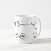鉛筆描き向かい2つのバラ母の日 コーヒーマグカップ (正面右)