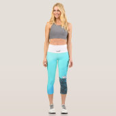 鉛筆描紙船 |やる気を起こさせる引用文ヨガ カプリレギンス (正面)