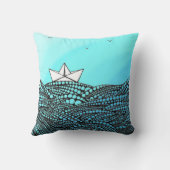 鉛筆描紙船 |やる気を起こさせる文字 クッション (裏面)