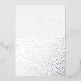 鉛筆描紙船 |やる気を起こさせる文字 箔シーズンカード