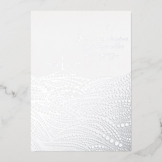 鉛筆描紙船 |やる気を起こさせる文字 箔シーズンカード (正面)