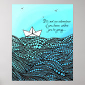 鉛筆描紙船 |教室やる気を起こさせる教室 ポスター (正面)