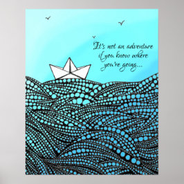 鉛筆描紙船 |教室やる気を起こさせる教室 ポスター