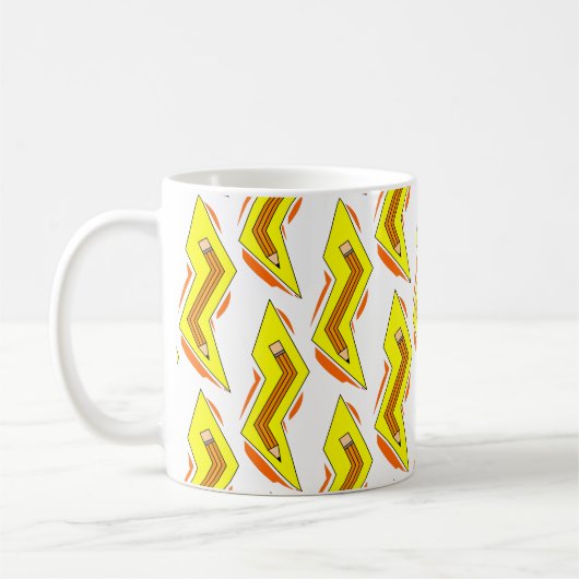 鉛筆稲妻ボルト コーヒーマグカップ (左)