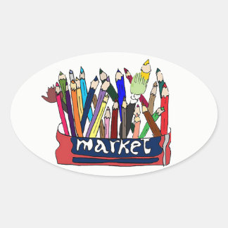 鉛筆貼り 楕円形シール