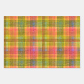 鉛筆鮮やか色の格子模様 ラッピングペーパーシート (正面)