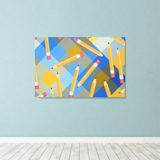 鉛筆 キャンバスプリント (インサイチュ (ウッドフロア))