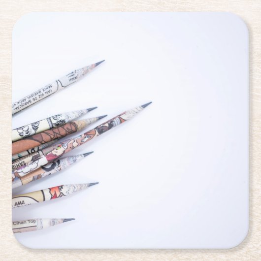 鉛筆 スクエアペーパーコースター (正面)