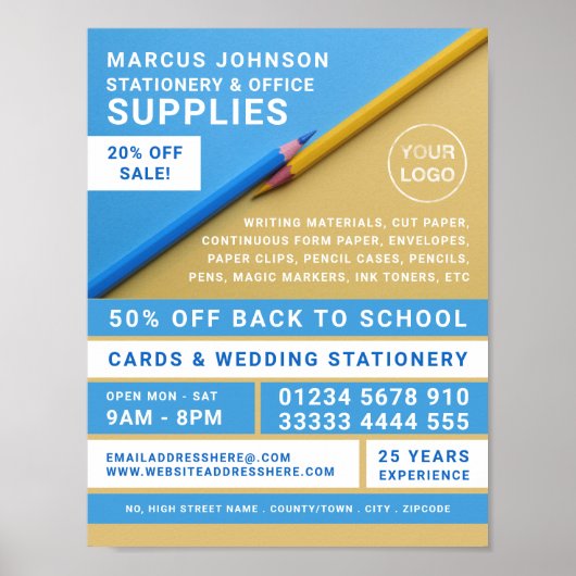 鉛筆、文房具、事務用品、文房具 ポスター (正面)