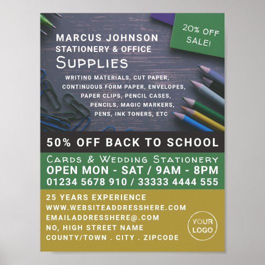 鉛筆、文房具、事務用品、文房具 ポスター (正面)