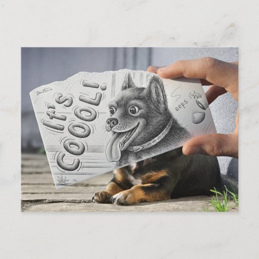 鉛筆 vs カメラ - クールだ ポストカード (正面)