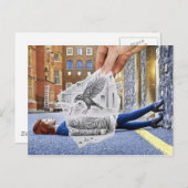 鉛筆Vsカメラ – カラス ポストカード (正面/裏面)