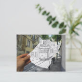 鉛筆Vsカメラ – リスボントラム ポストカード (スタンド正面)